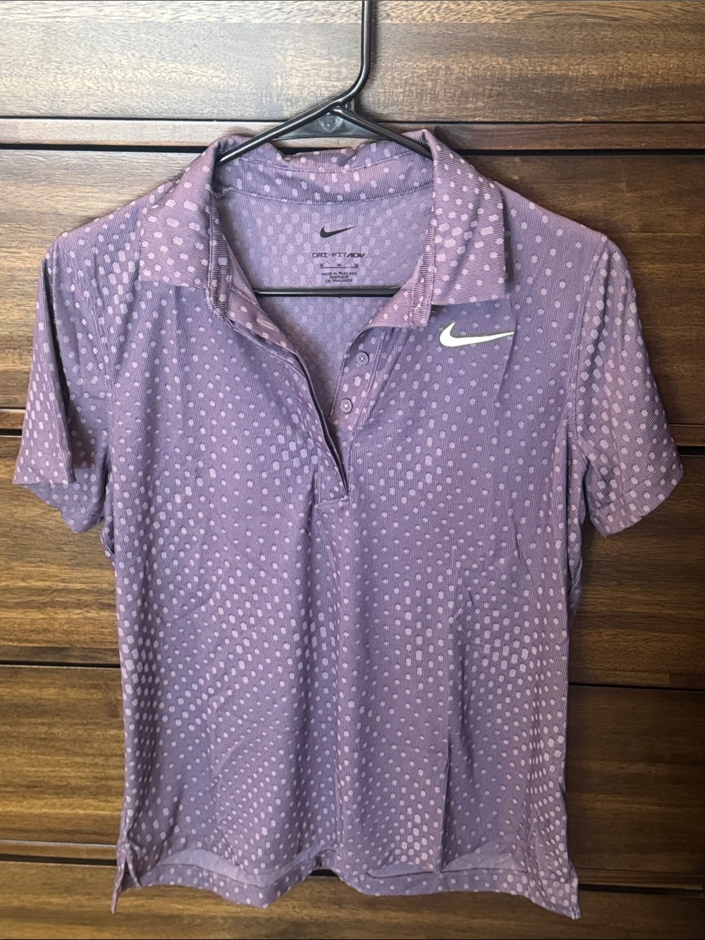 Nike Purple Polka Dot Dri-FIT Golf Polo